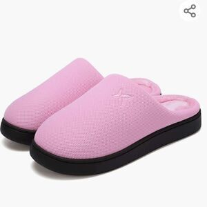 NWT Memory Foam Slippers for Women Slip on Cotton  Non-Slip Rubber Size 5 / 5.6